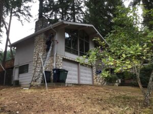 A Residential White Gutter Installation by Oregon Gutter Service in Portland, Oregon