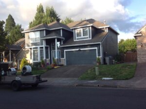 A Residential White Gutter Installation by Oregon Gutter Service in Portland, Oregon