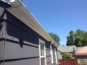 A Residential White Gutter Installation by Oregon Gutter Service in Portland, Oregon