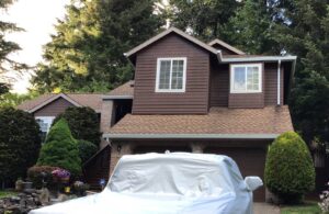 A Residential White Gutter Installation by Oregon Gutter Service in Portland, Oregon