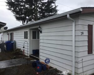 A Residential White Gutter Installation by Oregon Gutter Service in Portland, Oregon