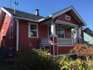 A Residential White Gutter Installation by Oregon Gutter Service in Portland, Oregon