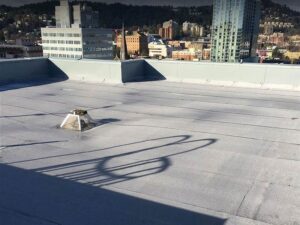 A Commercial Membrane Roof by Oregon Gutter Service in Portland, Oregon