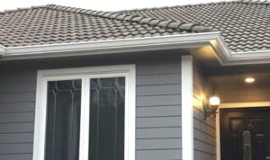 A Residential White Gutter Installation by Oregon Gutter Service in Salem, Oregon