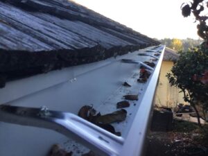 A Residential White Gutter Installation by Oregon Gutter Service in Salem, Oregon