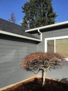 A Residential White Gutter Installation by Oregon Gutter Service in Salem, Oregon