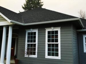 A Residential White Gutter Installation by Oregon Gutter Service in Salem, Oregon