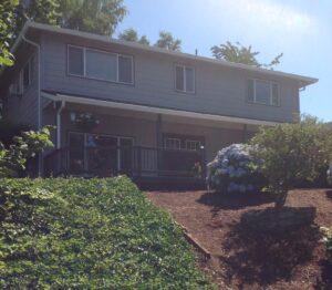 A Residential White Gutter Installation by Oregon Gutter Service in Salem, Oregon