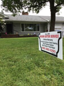 A Residential White Gutter Installation by Oregon Gutter Service in Salem, Oregon