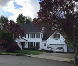 A Residential White Gutter Installation by Oregon Gutter Service in Salem, Oregon