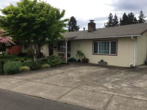 A Residential White Gutter Installation by Oregon Gutter Service in Salem, Oregon