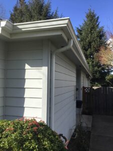 A Residential White Gutter Installation by Oregon Gutter Service in Salem, Oregon