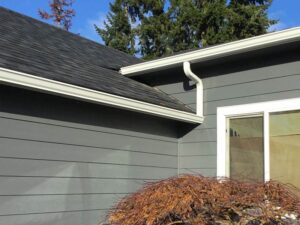 A Residential White Gutter Installation by Oregon Gutter Service in Salem, Oregon