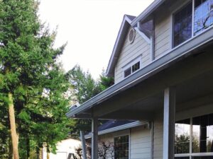 A Residential White Gutter Installation by Oregon Gutter Service in Salem, Oregon